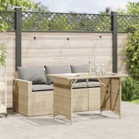 Set comedor de jardín 2 pzas con cojines ratán sintético beige by vidaXL, Garden sets - Ref: Foro24-366333, Price: 285,37 €, ...