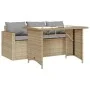 Set comedor de jardín 2 pzas con cojines ratán sintético beige by vidaXL, Garden sets - Ref: Foro24-366333, Price: 285,37 €, ...