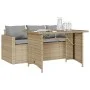 Set comedor de jardín 2 pzas con cojines ratán sintético beige by vidaXL, Garden sets - Ref: Foro24-366333, Price: 285,37 €, ...