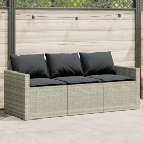 Gartensofa mit Kissen, 3-Sitzer, aus hellem grauem Kunststoff-Rattan. von vidaXL, Outdoor-Sofas - Ref: Foro24-366346, Preis: ...