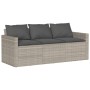 Gartensofa mit Kissen, 3-Sitzer, aus hellem grauem Kunststoff-Rattan. von vidaXL, Outdoor-Sofas - Ref: Foro24-366346, Preis: ...