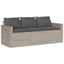 Sofá de jardín con cojines 3 plazas ratán sintético gris claro by vidaXL, Outdoor sofas - Ref: Foro24-366346, Price: 213,76 €...