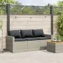 Sofá de jardín con cojines 3 plazas ratán sintético gris claro by vidaXL, Outdoor sofas - Ref: Foro24-366346, Price: 213,76 €...