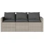 Sofá de jardín con cojines 3 plazas ratán sintético gris claro by vidaXL, Outdoor sofas - Ref: Foro24-366346, Price: 213,76 €...