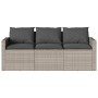 Sofá de jardín con cojines 3 plazas ratán sintético gris claro by vidaXL, Outdoor sofas - Ref: Foro24-366346, Price: 218,01 €...