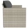 Sofá de jardín con cojines 3 plazas ratán sintético gris claro by vidaXL, Outdoor sofas - Ref: Foro24-366346, Price: 213,76 €...