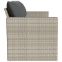 Sofá de jardín con cojines 3 plazas ratán sintético gris claro by vidaXL, Outdoor sofas - Ref: Foro24-366346, Price: 218,01 €...