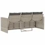 Sofá de jardín con cojines 3 plazas ratán sintético gris claro by vidaXL, Outdoor sofas - Ref: Foro24-366346, Price: 213,76 €...