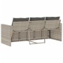 Sofá de jardín con cojines 3 plazas ratán sintético gris claro by vidaXL, Outdoor sofas - Ref: Foro24-366346, Price: 218,01 €...