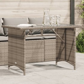 Gartentisch mit Glasoberfläche, graues PE-Rattan, 110x68x70 cm. von vidaXL, Gartentische - Ref: Foro24-366352, Preis: 99,70 €...
