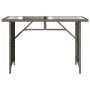 Mesa de jardín superficie de vidrio ratán PE gris 110x68x70 cm de vidaXL, Mesas de jardín - Ref: Foro24-366352, Precio: 98,03...