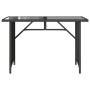 Gartentisch mit schwarzer PE-Rattan-Oberfläche aus Glas, 110x68x70 cm. von vidaXL, Gartentische - Ref: Foro24-366350, Preis: ...
