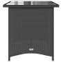 Gartentisch mit schwarzer PE-Rattan-Oberfläche aus Glas, 110x68x70 cm. von vidaXL, Gartentische - Ref: Foro24-366350, Preis: ...