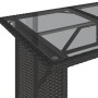 Gartentisch mit schwarzer PE-Rattan-Oberfläche aus Glas, 110x68x70 cm. von vidaXL, Gartentische - Ref: Foro24-366350, Preis: ...