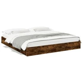 Smoked oak engineered wood bed with drawers 180x200 cm by vidaXL, Beds and slatted bases - Ref: Foro24-3280640, Price: 170,74...