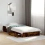 Smoked oak engineered wood bed with drawers 90x200 cm by vidaXL, Beds and slatted bases - Ref: Foro24-3280682, Price: 127,49 ...