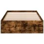Smoked oak engineered wood bed with drawers 90x200 cm by vidaXL, Beds and slatted bases - Ref: Foro24-3280682, Price: 127,49 ...