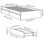 Smoked oak engineered wood bed with drawers 90x200 cm by vidaXL, Beds and slatted bases - Ref: Foro24-3280682, Price: 127,49 ...