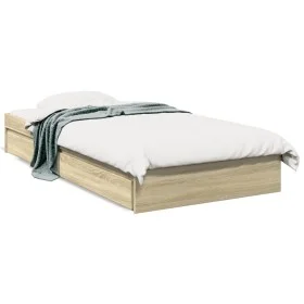 Sonoma oak engineered wood bed with drawers 90x200 cm by vidaXL, Beds and slatted bases - Ref: Foro24-3280680, Price: 127,15 ...