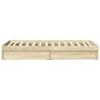 Sonoma oak engineered wood bed with drawers 90x200 cm by vidaXL, Beds and slatted bases - Ref: Foro24-3280680, Price: 127,15 ...