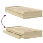 Sonoma oak engineered wood bed with drawers 90x200 cm by vidaXL, Beds and slatted bases - Ref: Foro24-3280680, Price: 127,15 ...