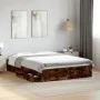 Smoked oak engineered wood bed with drawers 140x190 cm by vidaXL, Beds and slatted bases - Ref: Foro24-3280689, Price: 173,53...