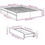 Smoked oak engineered wood bed with drawers 140x190 cm by vidaXL, Beds and slatted bases - Ref: Foro24-3280689, Price: 173,53...