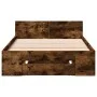 Smoked oak engineered wood bed with drawer 90x190 cm by vidaXL, Beds and slatted bases - Ref: Foro24-3280787, Price: 126,63 €...