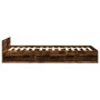 Cama con cajón madera de ingeniería roble ahumado 90x190 cm de vidaXL, Camas y somieres - Ref: Foro24-3280787, Precio: 128,33...