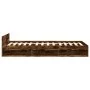 Smoked oak engineered wood bed with drawer 90x190 cm by vidaXL, Beds and slatted bases - Ref: Foro24-3280787, Price: 126,63 €...