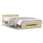 Sonoma oak engineered wood bed with drawer 90x190 cm by vidaXL, Beds and slatted bases - Ref: Foro24-3280785, Price: 127,38 €...