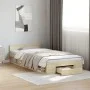 Sonoma oak engineered wood bed with drawer 90x190 cm by vidaXL, Beds and slatted bases - Ref: Foro24-3280785, Price: 127,38 €...