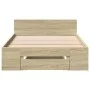 Sonoma oak engineered wood bed with drawer 90x190 cm by vidaXL, Beds and slatted bases - Ref: Foro24-3280785, Price: 127,38 €...