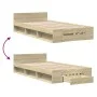 Sonoma oak engineered wood bed with drawer 90x190 cm by vidaXL, Beds and slatted bases - Ref: Foro24-3280785, Price: 127,38 €...