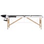 Folding massage table 3 zones black and white wood by vidaXL, massage tables - Ref: Foro24-110212, Price: 156,40 €, Discount: %