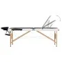Camilla de masaje plegable 3 zonas madera negro y blanco de vidaXL, Mesas de masaje - Ref: Foro24-110212, Precio: 153,96 €, D...