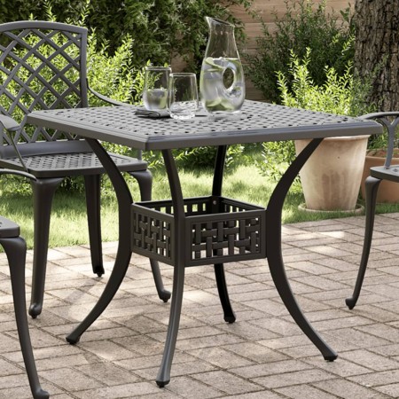 Mesa de jardín aluminio fundido negro 80x80x75 cm by vidaXL, Garden tables - Ref: Foro24-4002812, Price: 177,25 €, Discount: %