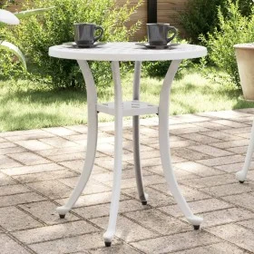 Mesa de jardín aluminio fundido blanco Ø48x53 cm by vidaXL, Garden tables - Ref: Foro24-4002825, Price: 73,34 €, Discount: %