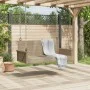 Banco columpio de ratán sintético beige 119x56x48 cm by vidaXL, garden benches - Ref: Foro24-365628, Price: 116,68 €, Discoun...