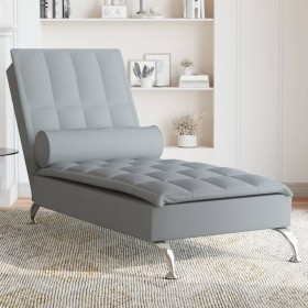 Sofá diván de masaje con cojín de tela gris claro