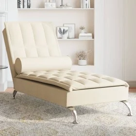 Sofá diván de masaje con cojín de tela crema by vidaXL, Daybeds - Ref: Foro24-379448, Price: 154,09 €, Discount: %