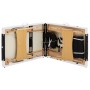 Folding massage table 3 zones black and white wood by vidaXL, massage tables - Ref: Foro24-110212, Price: 156,40 €, Discount: %