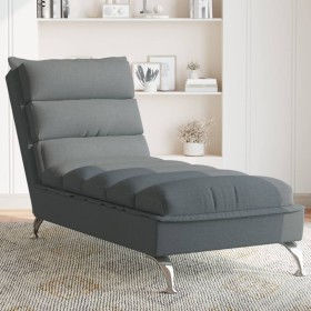 Sofá diván con cojines tela gris oscuro