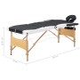 Folding massage table 3 zones black and white wood by vidaXL, massage tables - Ref: Foro24-110212, Price: 156,40 €, Discount: %