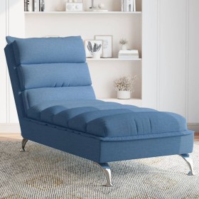 Sofá diván con cojines tela azul