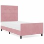 Estructura de cama con cabecera Rosa 80 x 200 cm Terciopelo