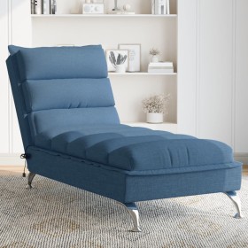 Sofá diván de masaje con cojines de tela azul