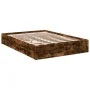 Smoked oak engineered wood bed with drawers 135x190 cm by vidaXL, Beds and slatted bases - Ref: Foro24-3280696, Price: 158,90...
