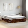 Smoked oak engineered wood bed with drawers 135x190 cm by vidaXL, Beds and slatted bases - Ref: Foro24-3280696, Price: 160,82...