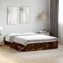 Smoked oak engineered wood bed with drawers 135x190 cm by vidaXL, Beds and slatted bases - Ref: Foro24-3280696, Price: 158,90...